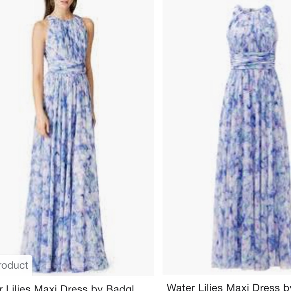 Badgley Mischka Floor Length Water Lillies Dress